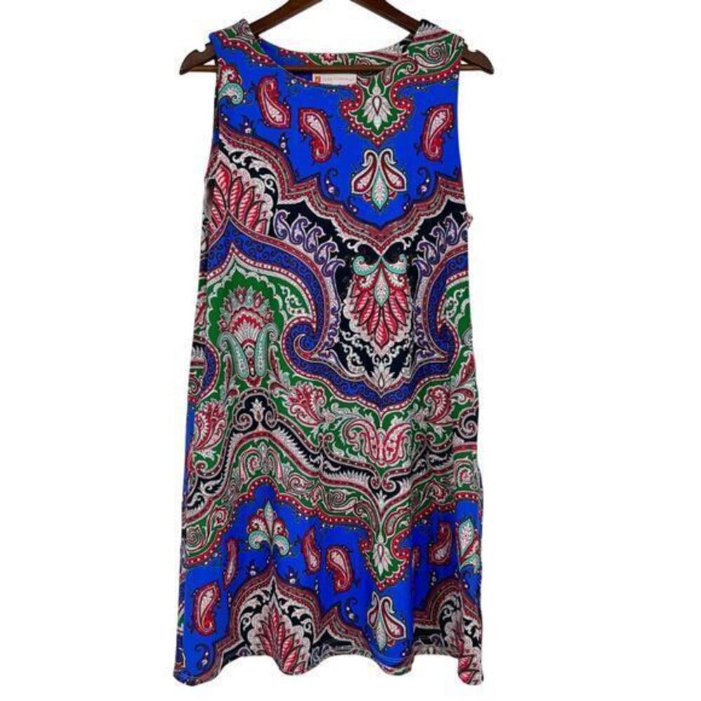 JUDE CONNALLY SHARI DRESS BANDANA PAISLEY sheath shift dress summer size XL